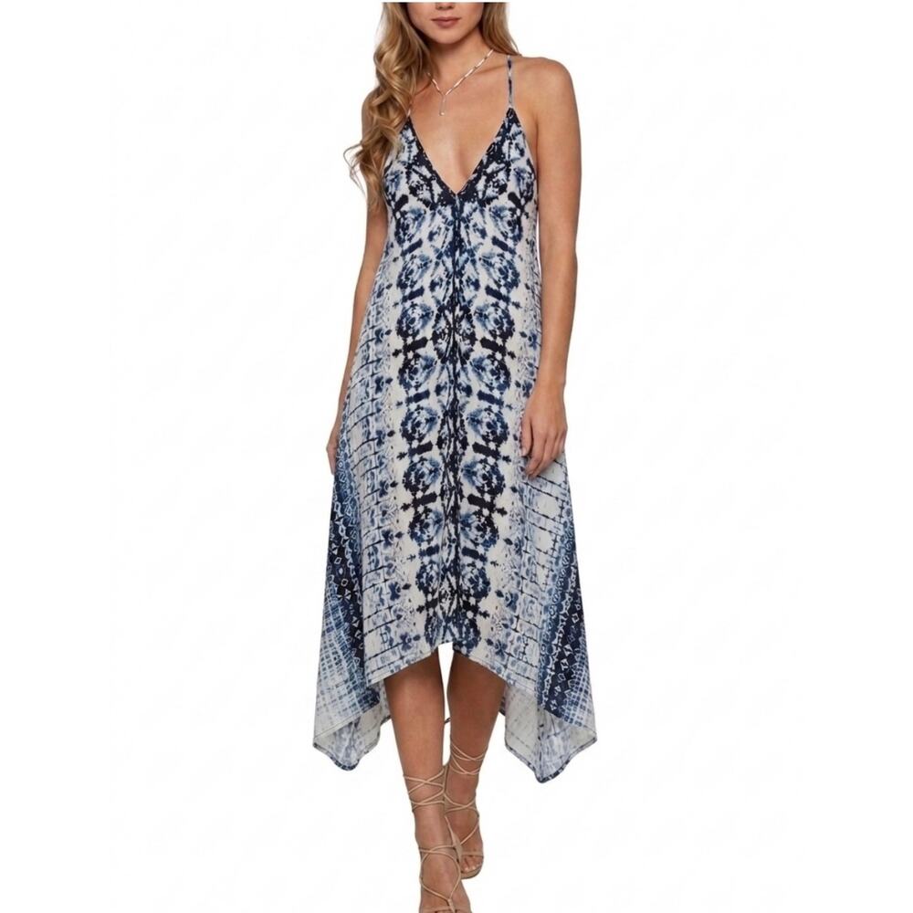 NWT WET Swimwear Handkerchief Halter Cover-up in Blue and White  Size S/M